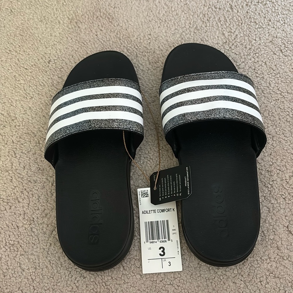 Sparkly Adidas Slides